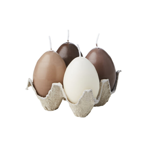 EGG CANDLES Hönsägg, 4-pack, Brun/beige/elfenben
